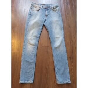 NUDIE JEANS Lean Dean Denim Blue 30x32 $365 Excellent Condition